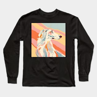 Retro Borzoi: Pastel Pup Revival Long Sleeve T-Shirt